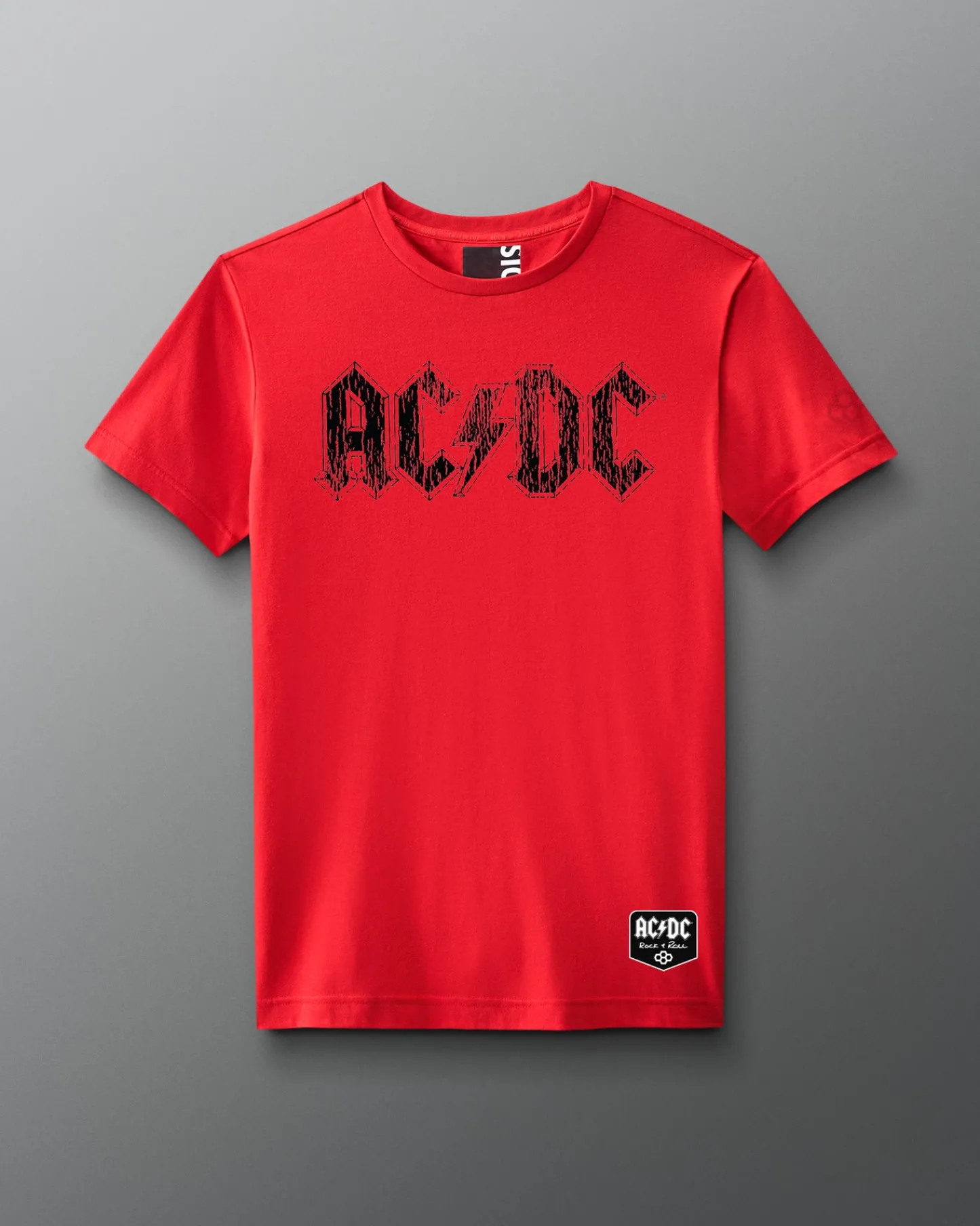 Shirts & Tees|Shirts & Tees>RUDIS AC/DC Distress Logo Elite Super Soft T-Shirt Red