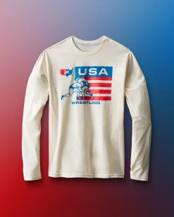Shirts & Tees|Shirts & Tees>RUDIS Classic USA Wrestling Classic Long Sleeve Bone
