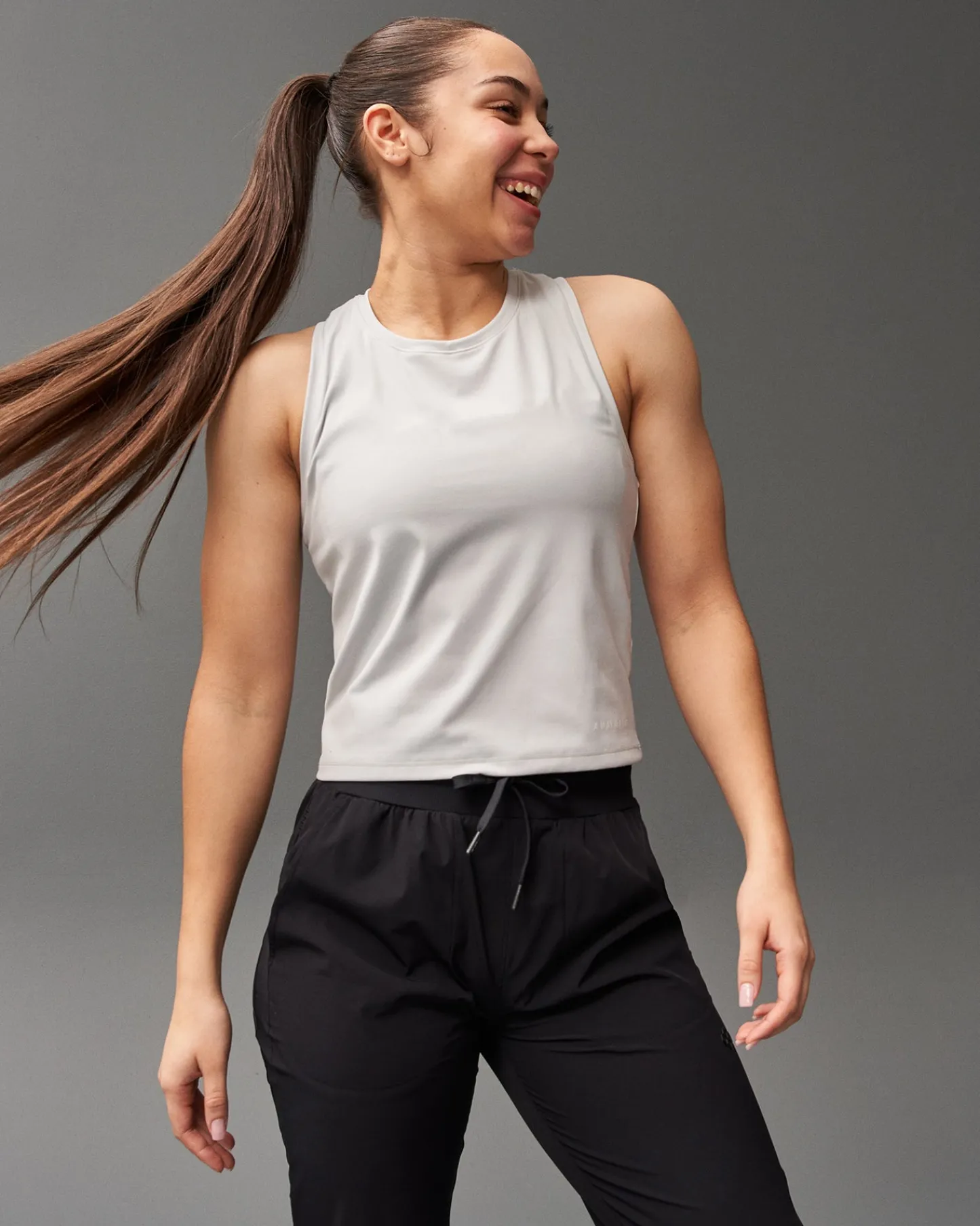 Shirts & Tees>RUDIS COOL-FEEL Women's Crop Tank Top - Lunar Gray