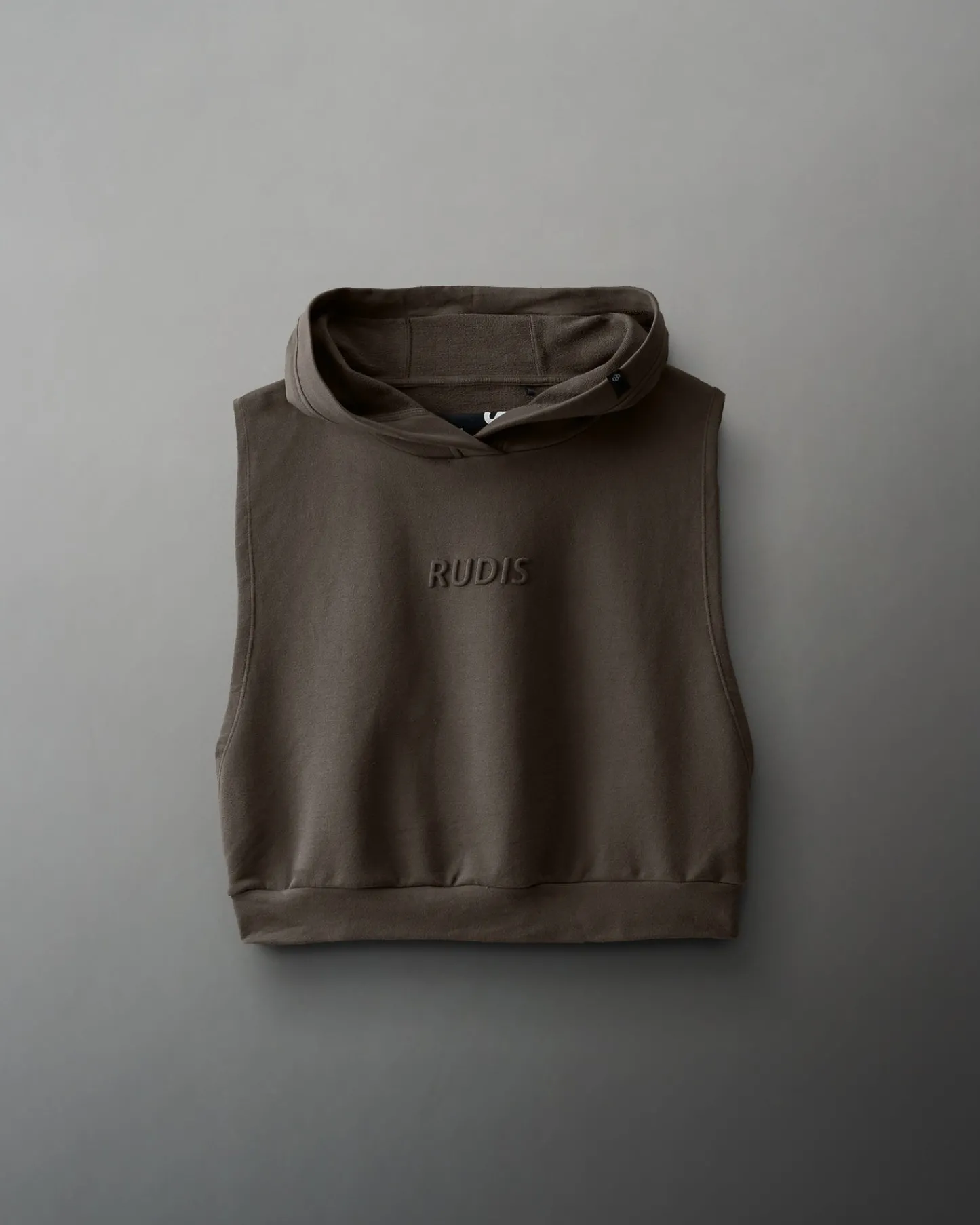 Hoodies & Pullovers>RUDIS Embossed Wordmark Women's Sleeveless Crop Hoodie