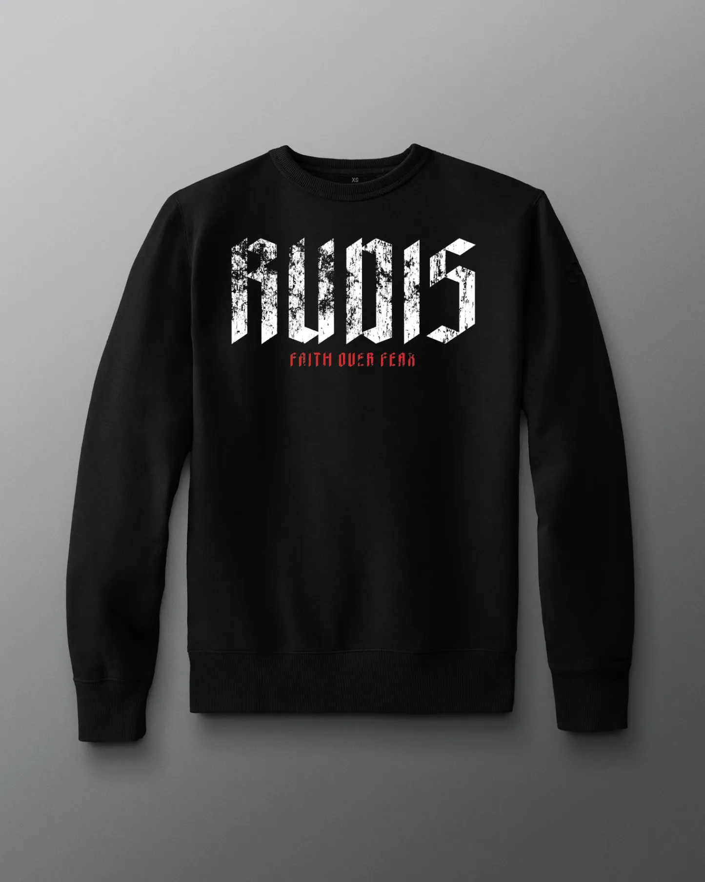 Hoodies & Pullovers|Hoodies & Pullovers>RUDIS Gothic Branded Comfort Fleece Crewneck Black