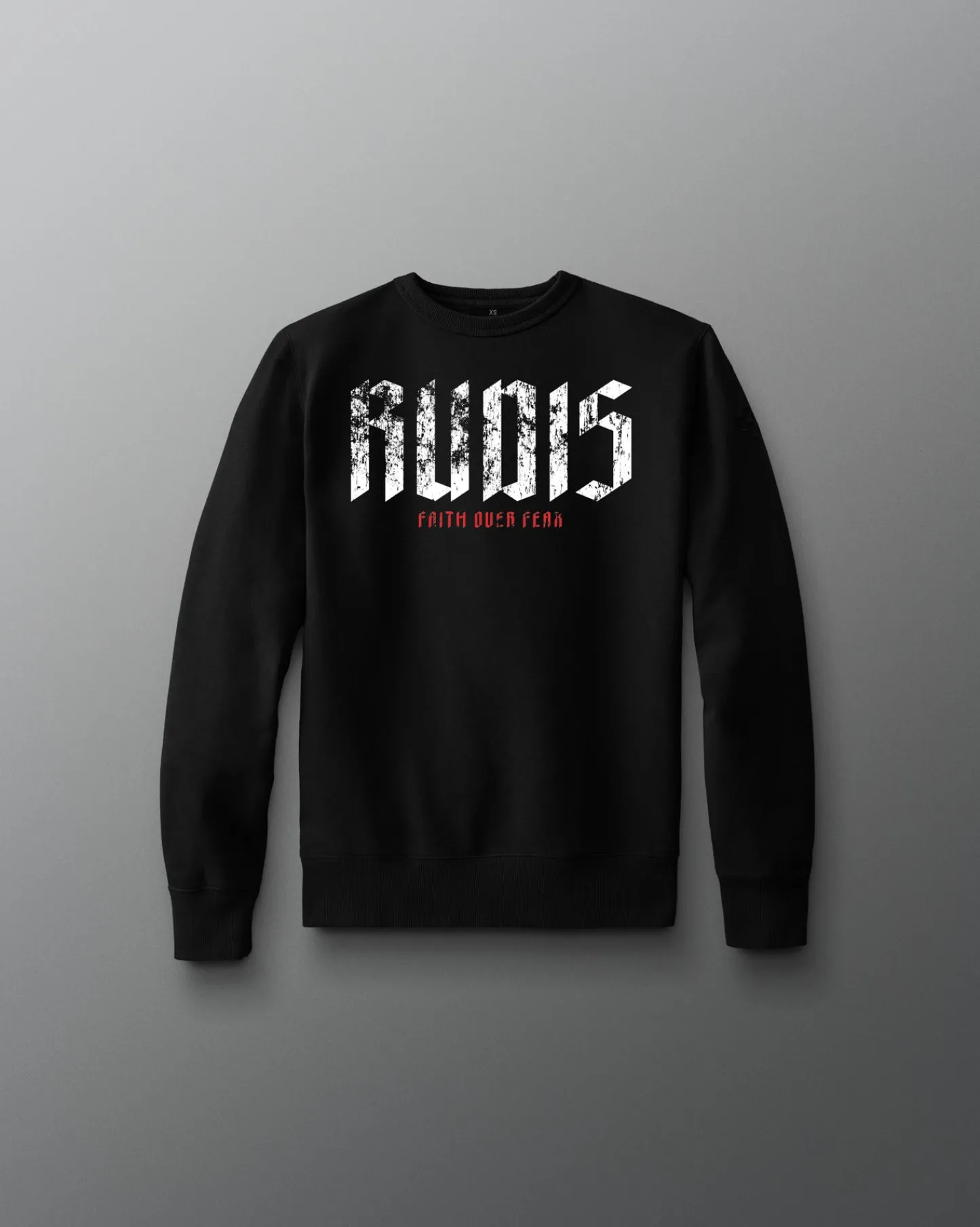 Hoodies & Pullovers>RUDIS Gothic Branded Youth Comfort Fleece Crewneck Black