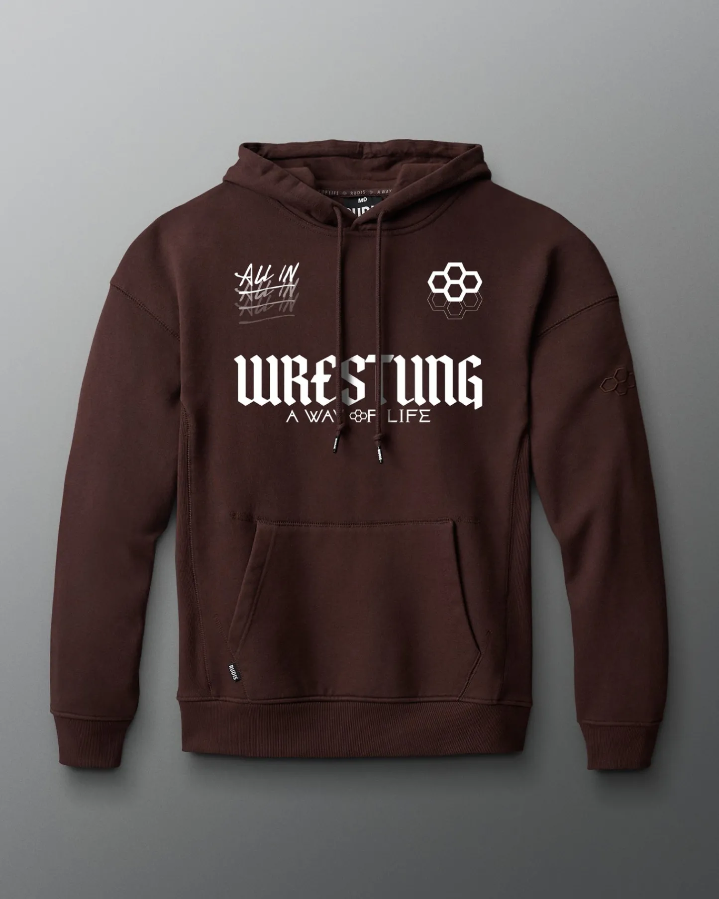 Hoodies & Pullovers|Hoodies & Pullovers>RUDIS Gothic Wrestling Titan Heavyweight Hoodie Ground Coffee