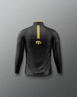 Jackets & 1/4 Zips>RUDIS Iowa Hawkeyes Sublimated Youth Elite 1/4 Zip Black