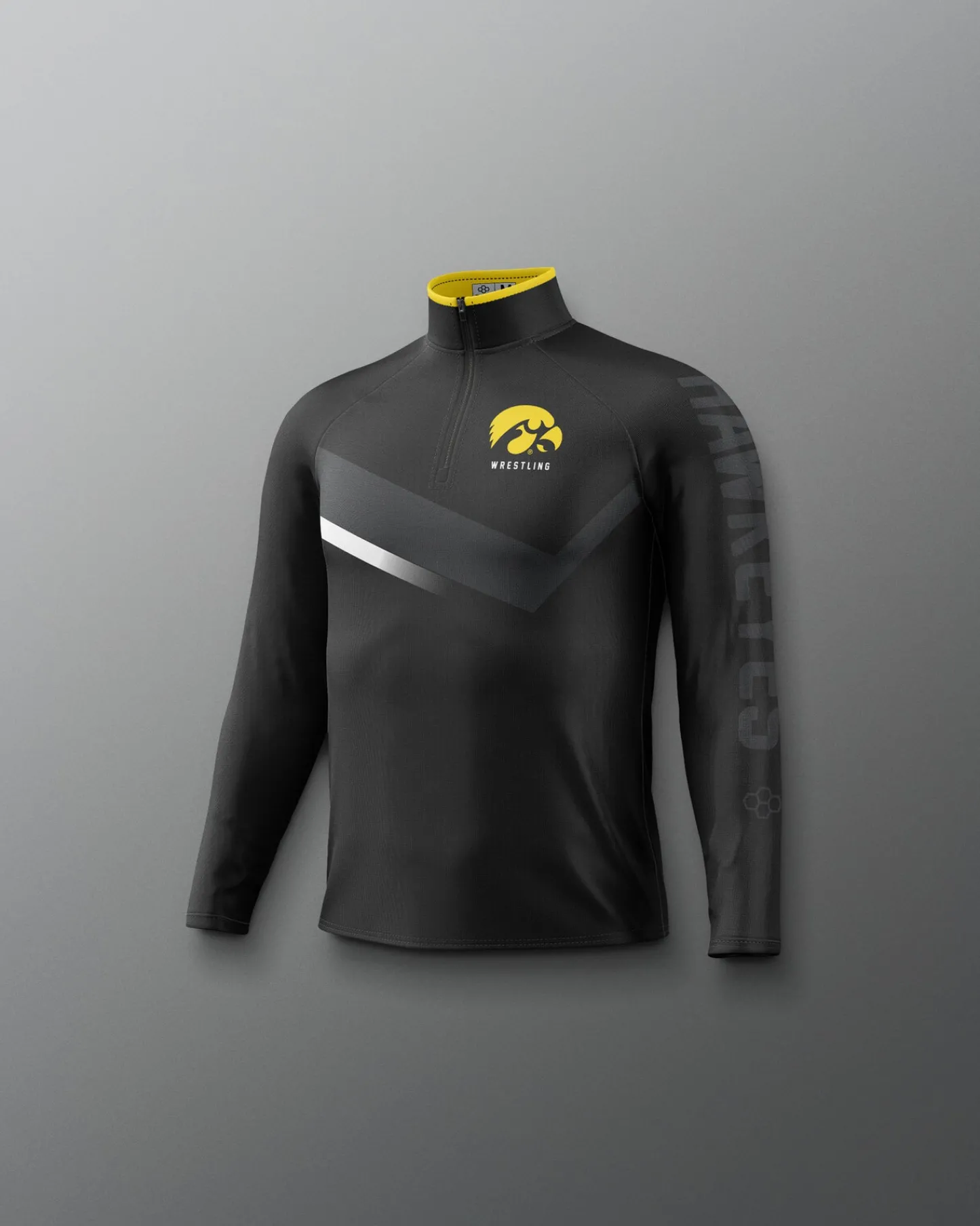Jackets & 1/4 Zips>RUDIS Iowa Hawkeyes Sublimated Youth Elite 1/4 Zip Black