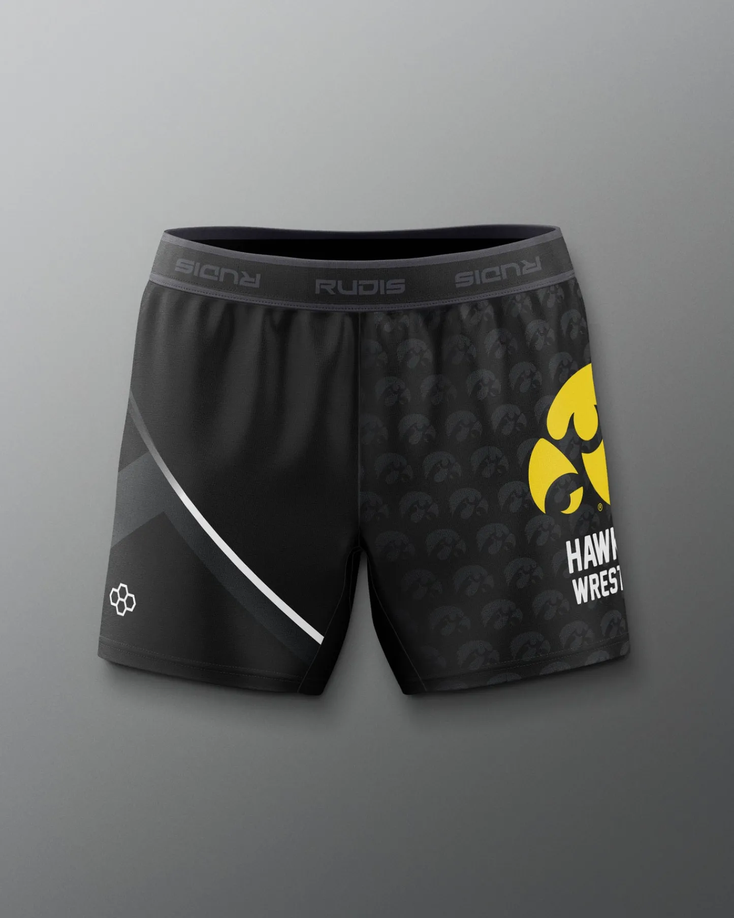 Shorts & Bottoms>RUDIS Iowa Hawkeyes Sublimated Women's Elite Shorts Black