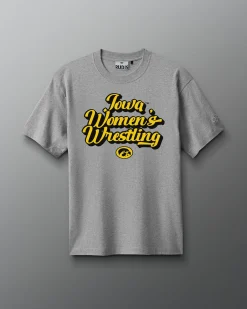 Shirts & Tees>RUDIS Iowa Women's Wrestling Script T-Shirt Heather Gray