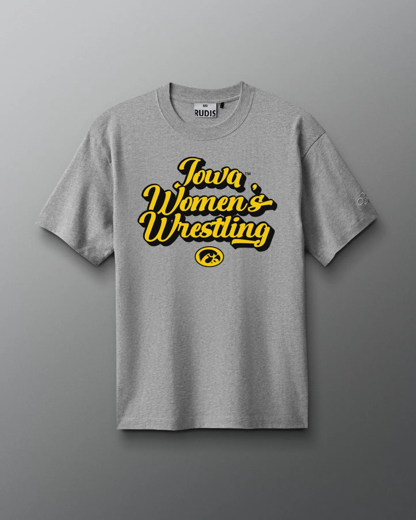 Shirts & Tees>RUDIS Iowa Women's Wrestling Script T-Shirt Heather Gray