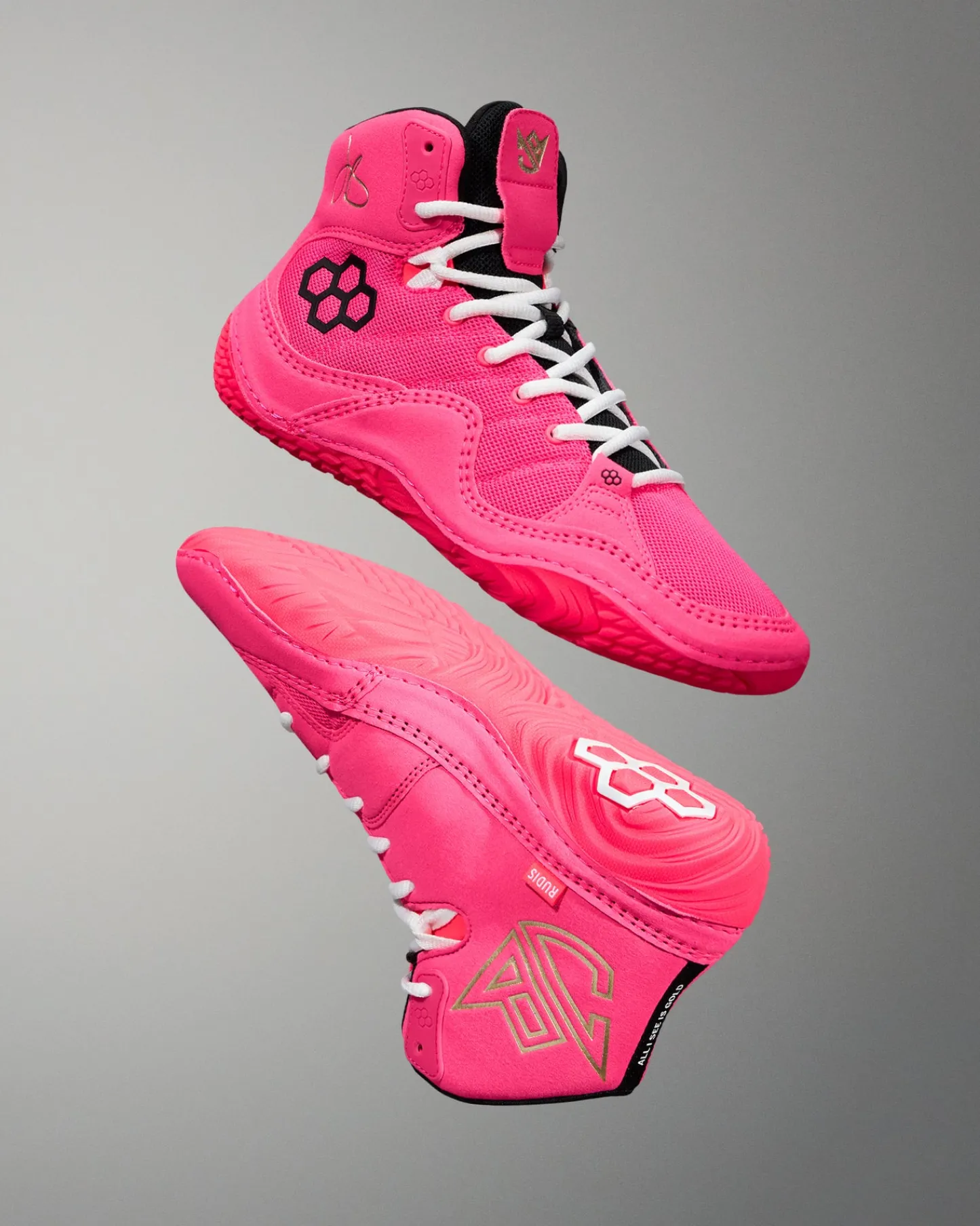 Wrestling Shoes|Wrestling Shoes>RUDIS JB1 Adult Wrestling Shoes - Flamingo Pink