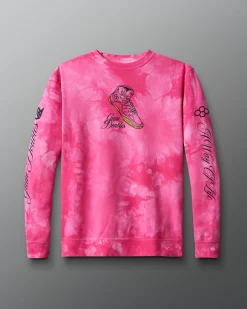 Hoodies & Pullovers|Hoodies & Pullovers>RUDIS JB Gum Doubles Tie Dye Crewneck Pink Tie Dye