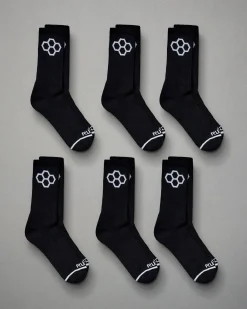 Socks & Underwear|Accessories>RUDIS Black Cushion Crew Socks (6 Pair)