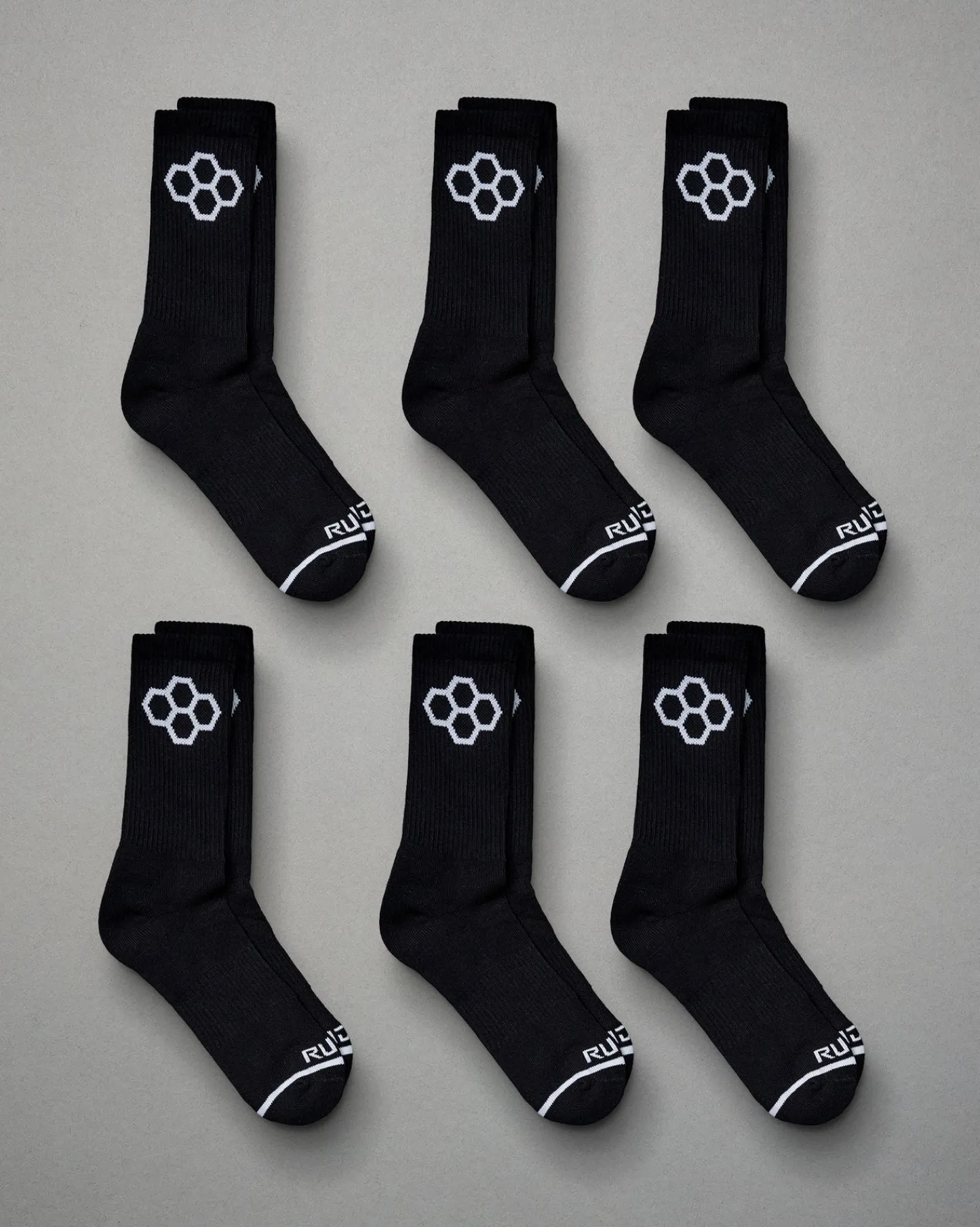 Socks & Underwear|Accessories>RUDIS Black Cushion Crew Socks (6 Pair)