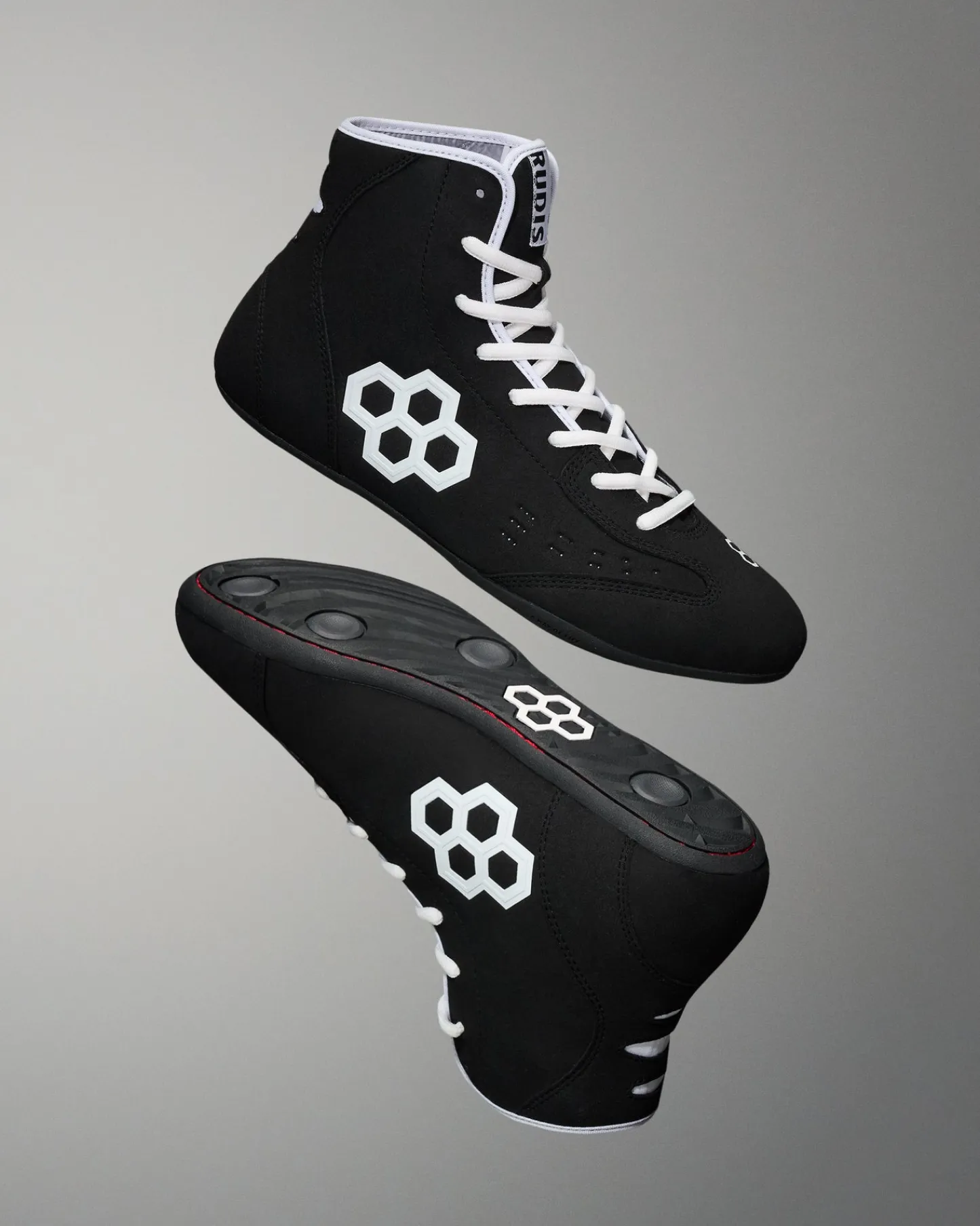 Wrestling Shoes|Wrestling Shoes>RUDIS International Adult Wrestling Shoes - Black/White