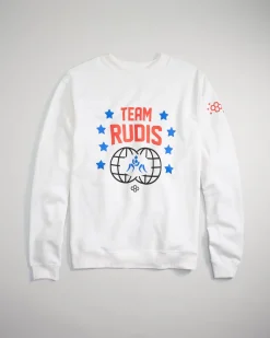 Hoodies & Pullovers>RUDIS Team Retro Crewneck White
