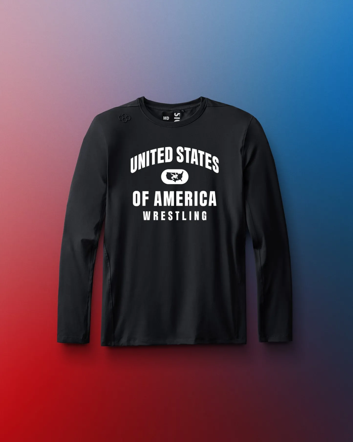 Shirts & Tees>RUDIS United States of America Wrestling Youth Performance Long Sleeve Red