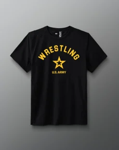 Shirts & Tees|Shirts & Tees>RUDIS U.S. Army Wrestling Emblem Performance T-Shirt Black