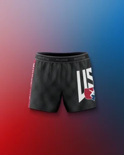 Shorts & Bottoms>RUDIS USA Dash Icon Girl's Sublimated Shorts Black/Red