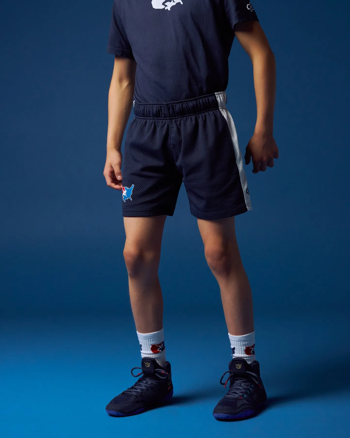 Shorts & Bottoms>RUDIS USA Wrestling 5" Premium Panel Youth Mesh Shorts