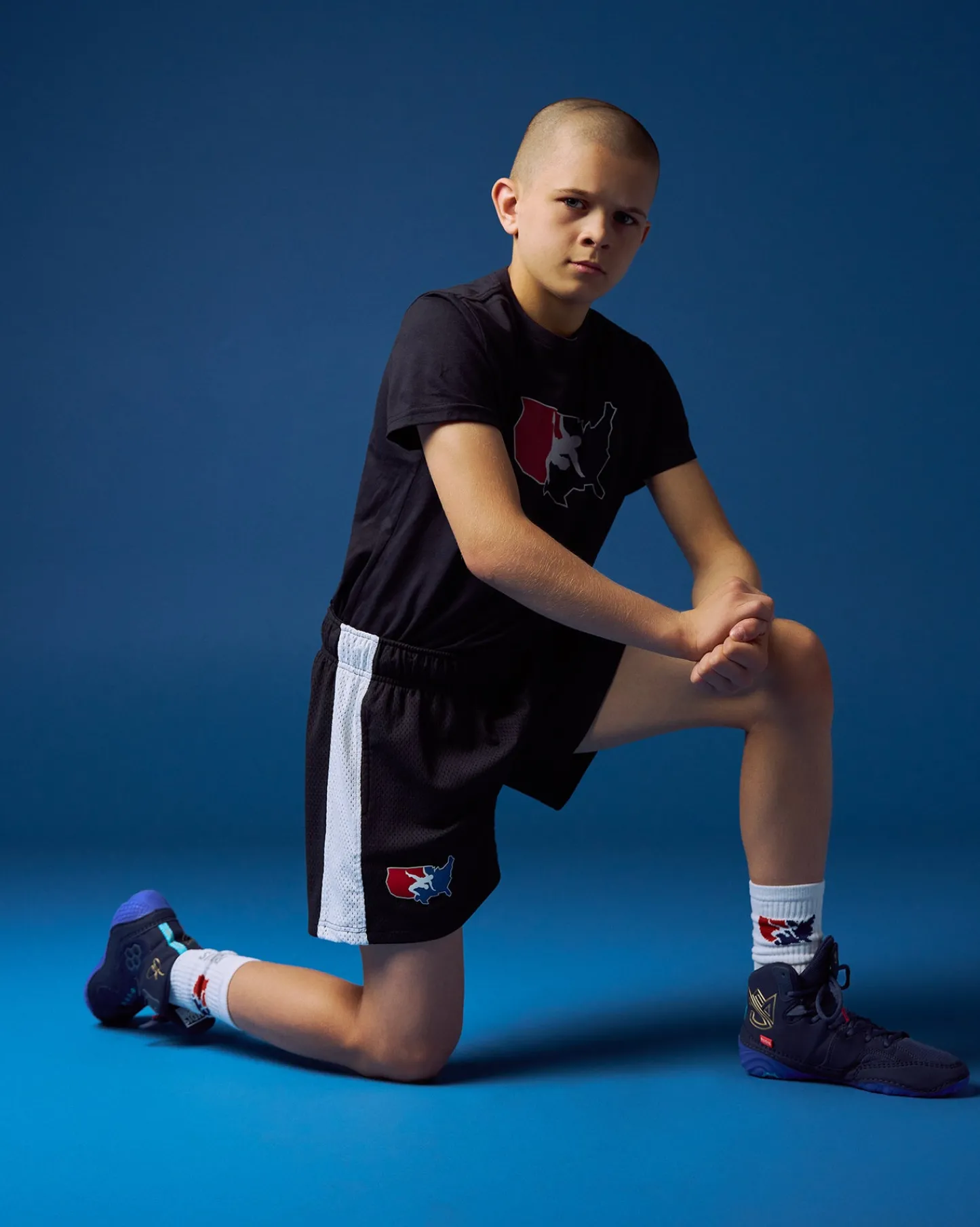 Shorts & Bottoms>RUDIS USA Wrestling 5" Premium Panel Youth Mesh Shorts