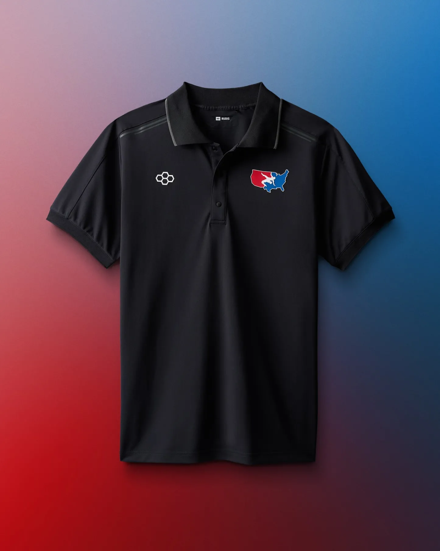 Shirts & Tees|Polos>RUDIS USA Wrestling Chronicle Elite Snap Polo