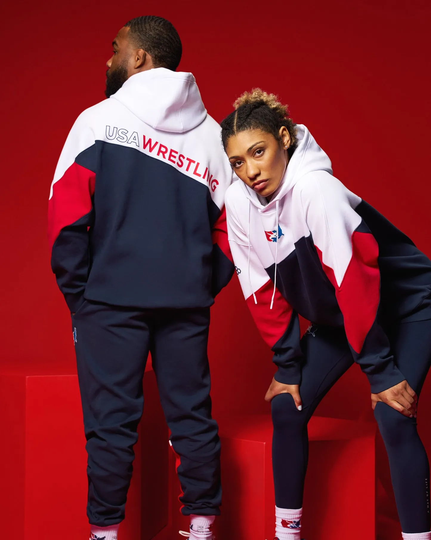 Hoodies & Pullovers|Hoodies & Pullovers>RUDIS USA Wrestling Colorblock Hoodie