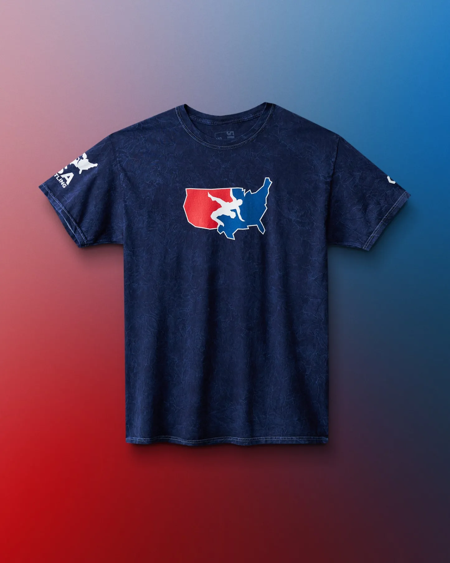 Shirts & Tees|Shirts & Tees>RUDIS USA Wrestling Logo Acid Wash Heavyweight T-Shirt