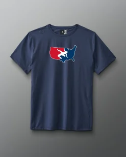 Shirts & Tees|Shirts & Tees>RUDIS USA Wrestling Logo Performance Heather T-Shirt