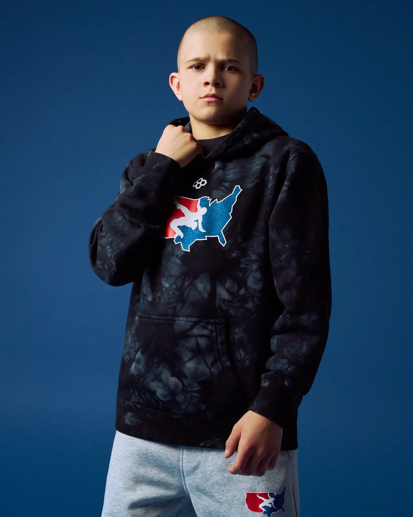 Hoodies & Pullovers>RUDIS USA Wrestling Logo Youth Tie-Dye Hoodie