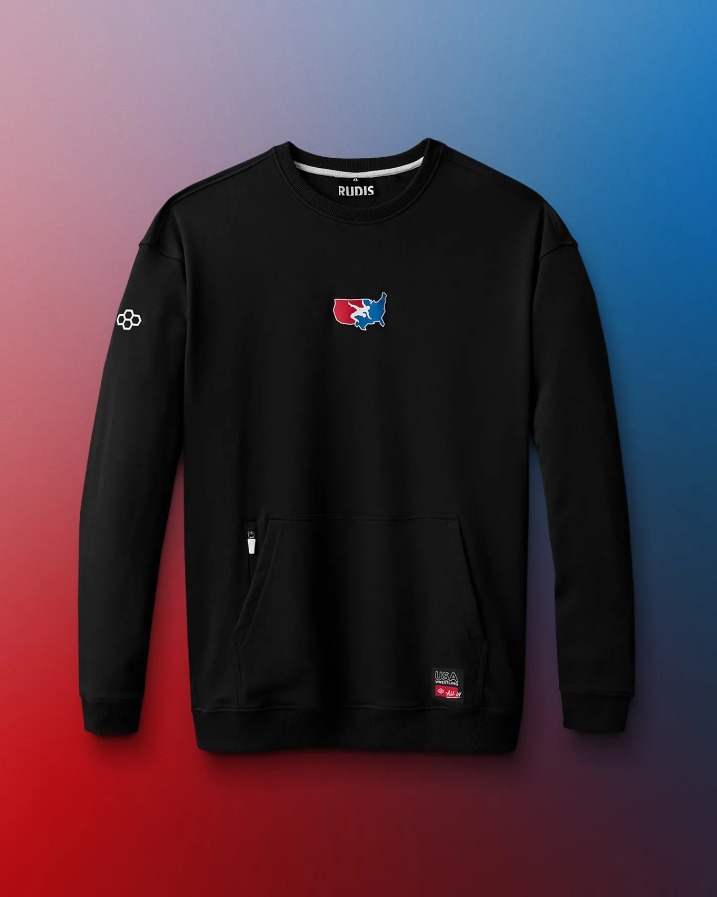 Hoodies & Pullovers|Hoodies & Pullovers>RUDIS USA Wrestling Luxe Terry Crewneck