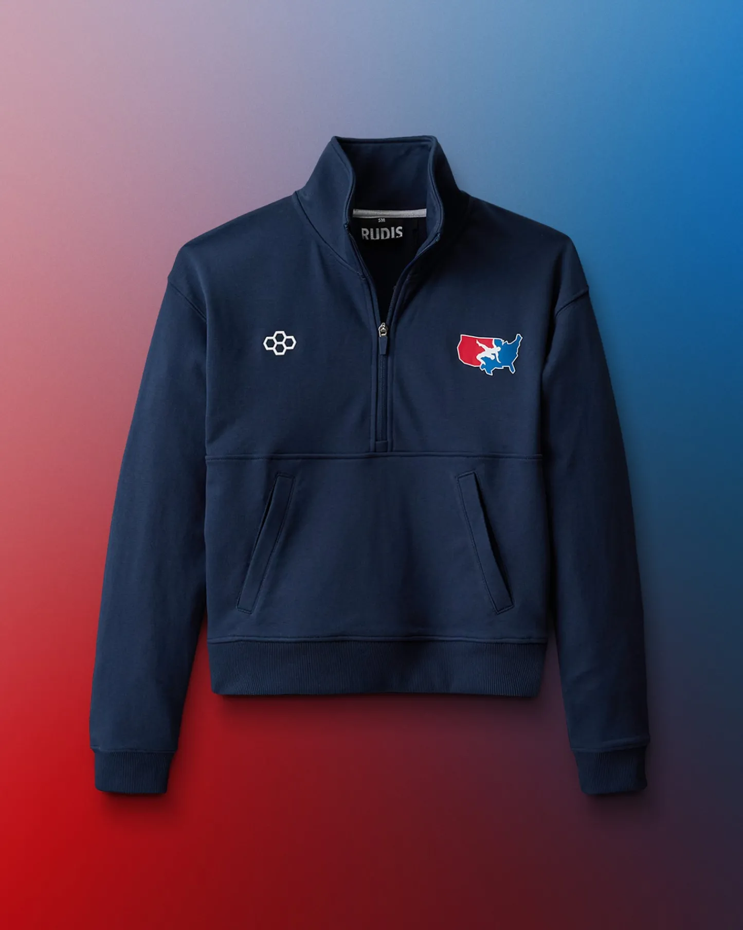Jackets & 1/4 Zips>RUDIS USA Wrestling Luxe Terry Women's 1/4 Zip