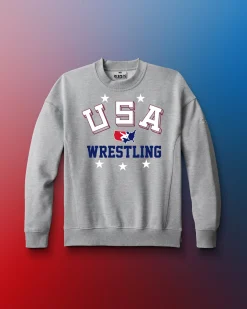 Hoodies & Pullovers|Hoodies & Pullovers>RUDIS USA Wrestling Retro Titan Heavyweight Crewneck