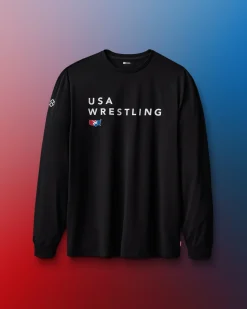 Shirts & Tees|Shirts & Tees>RUDIS USA Wrestling Stacked Hybrid Long Sleeve