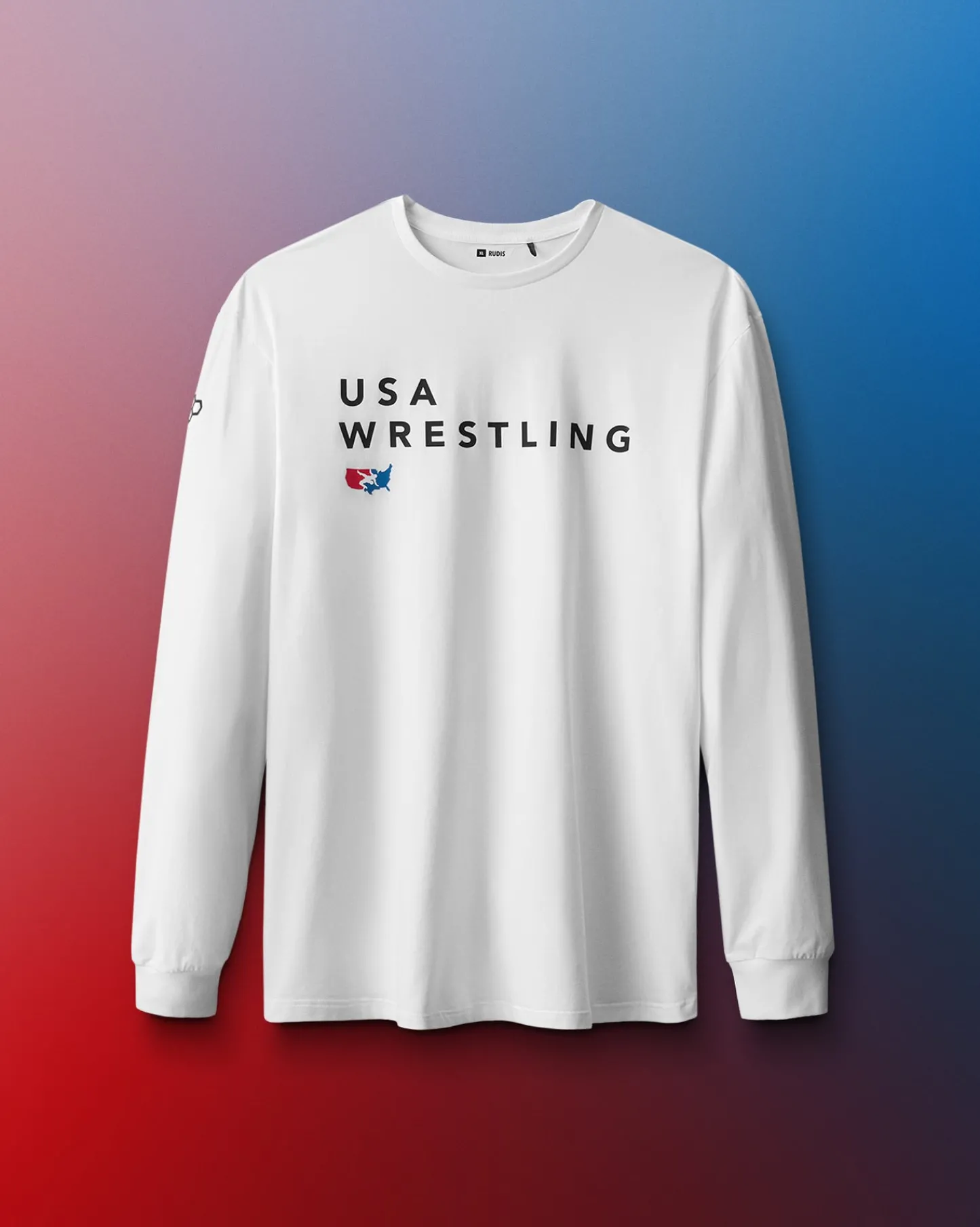 Shirts & Tees|Shirts & Tees>RUDIS USA Wrestling Stacked Hybrid Long Sleeve