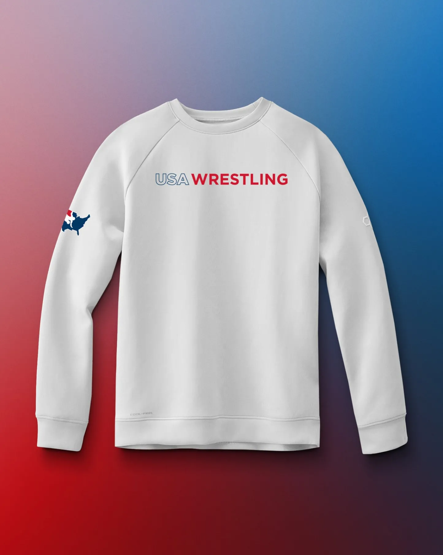 Hoodies & Pullovers|Hoodies & Pullovers>RUDIS USA Wrestling Wordmark COOL-FEEL Crewneck