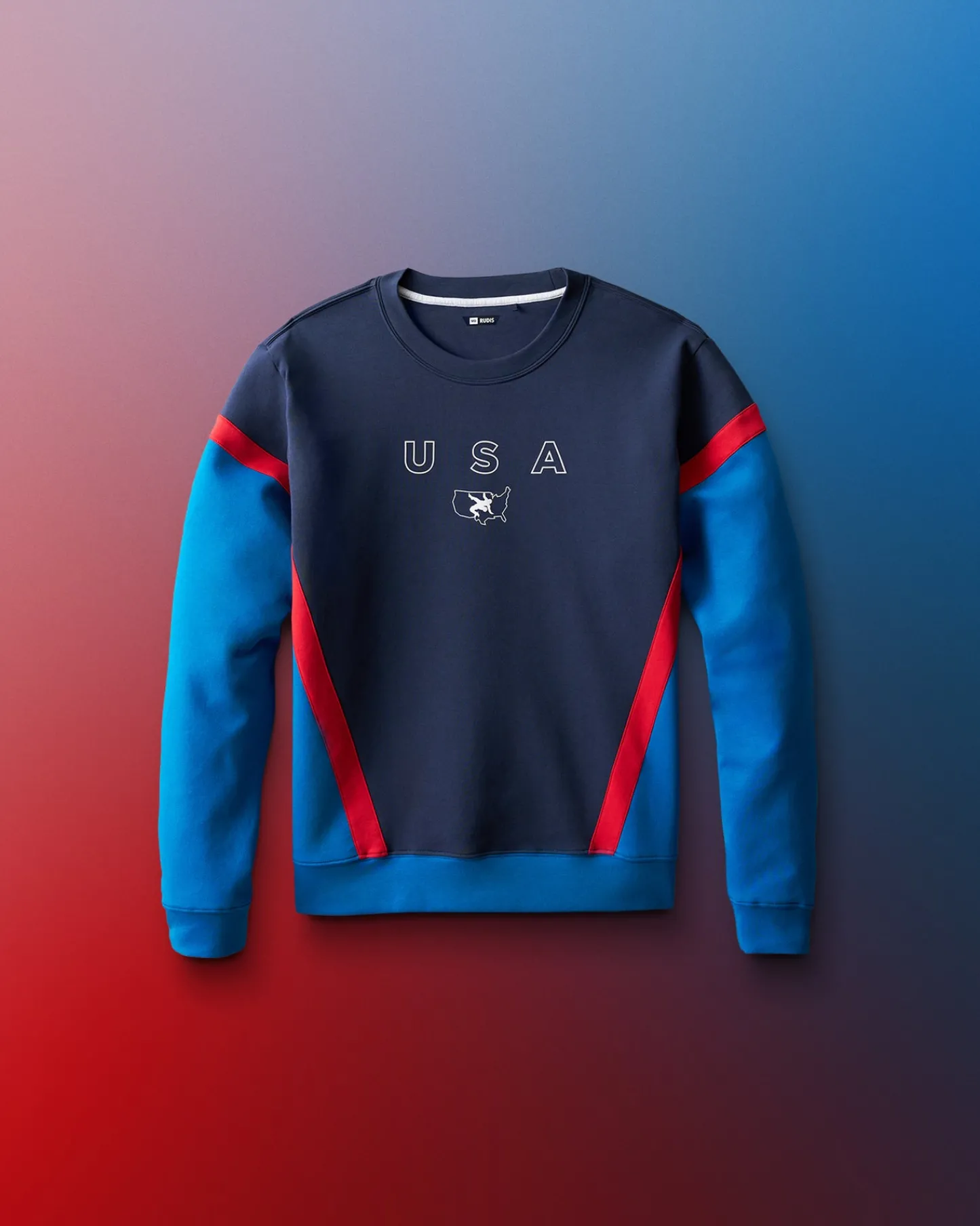 Hoodies & Pullovers>RUDIS USA Wrestling Youth Colorblock Crewneck