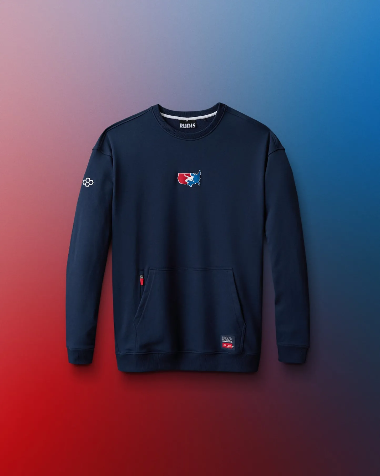 Hoodies & Pullovers>RUDIS USA Wrestling Youth Luxe Terry Crewneck