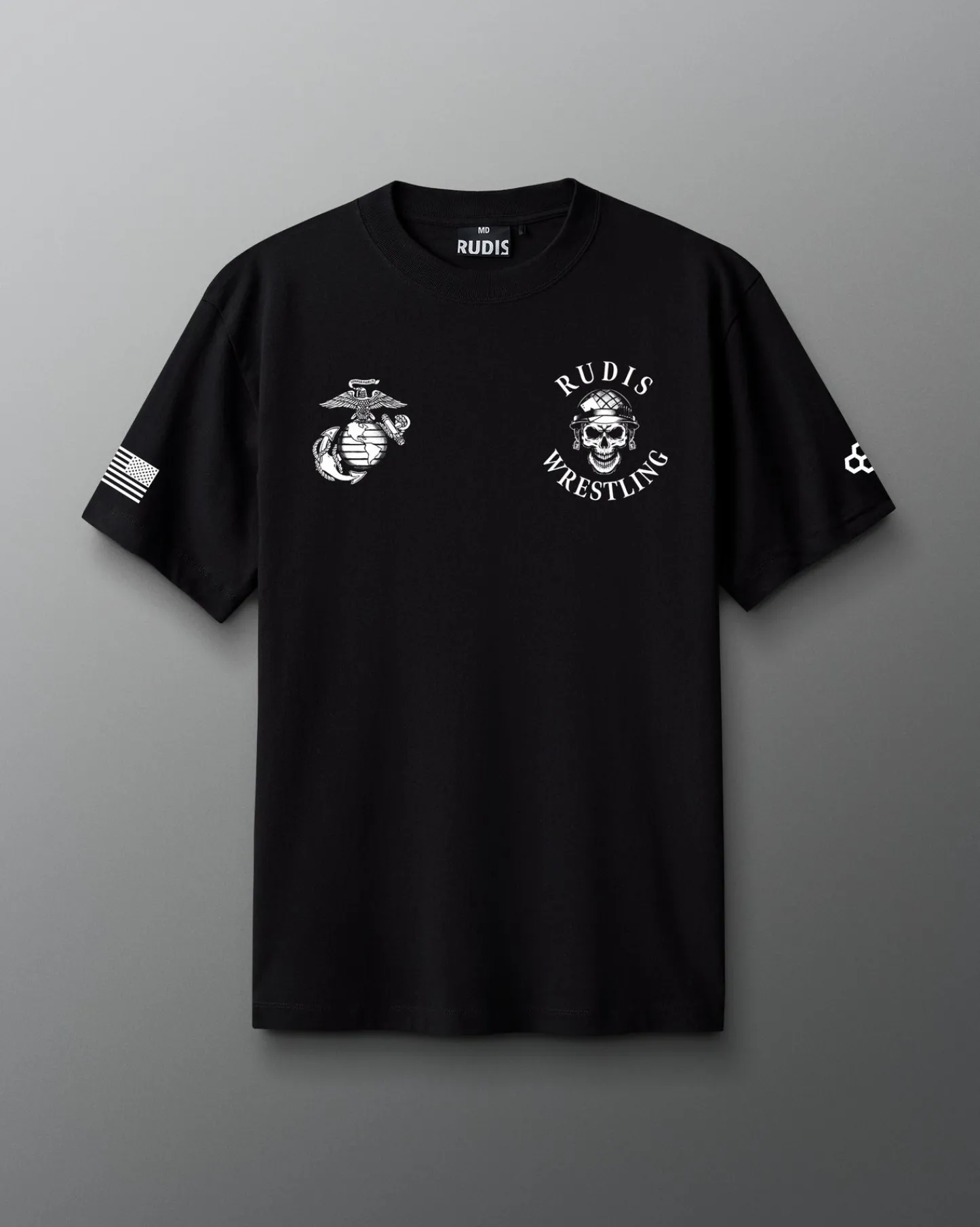 Shirts & Tees|Shirts & Tees>RUDIS USMC Skull Heavyweight T-Shirt Black
